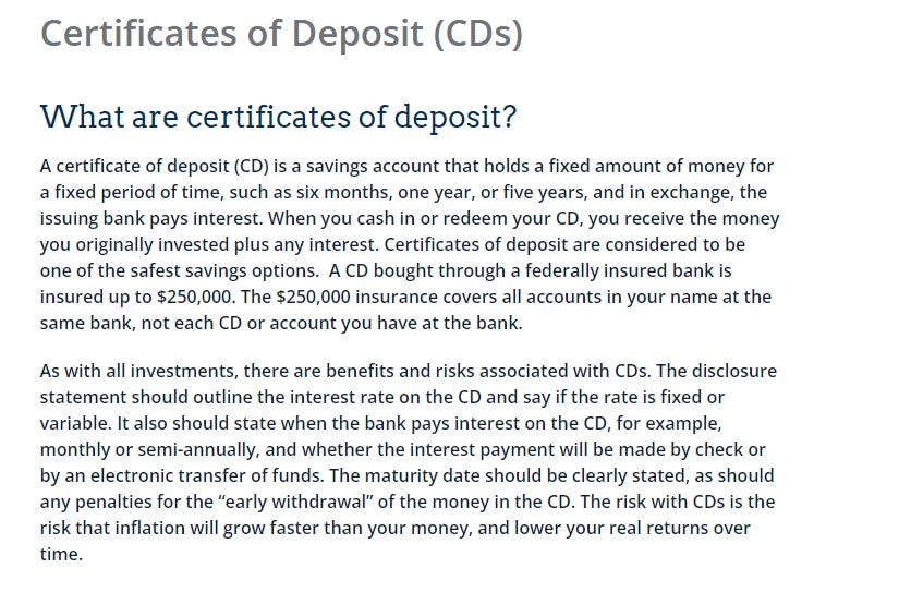 Certificate of Deposit