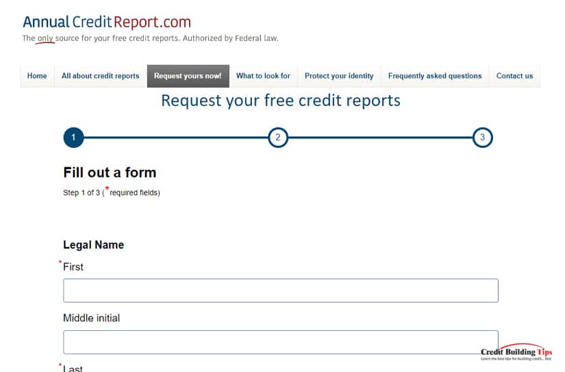 Free Credit Report Request