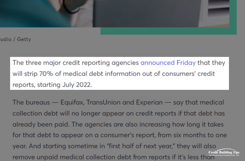 Stripping Credit Report Medical Debt