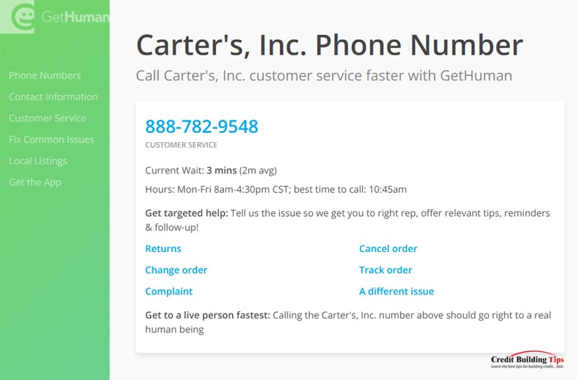 Carter's Inc Phone Number