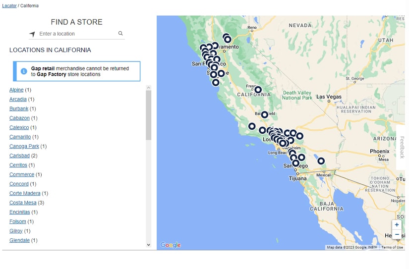 Gap Store Locations