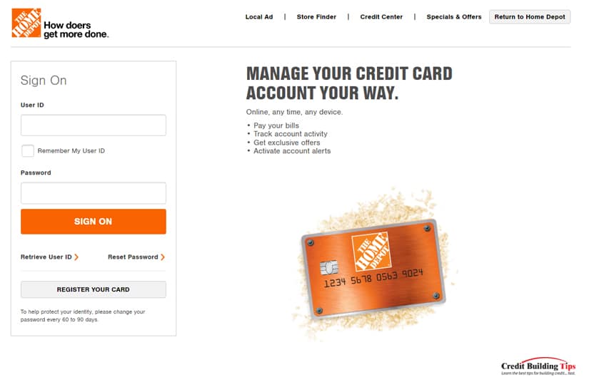 Home Depot Online Sign In