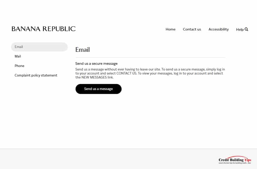 Banana Republic Send a Secure Message