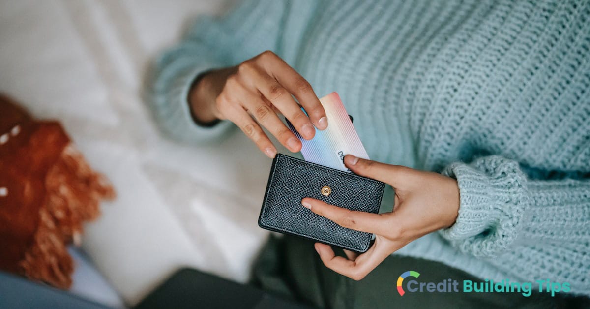 woman holding credit card with 1000 limit