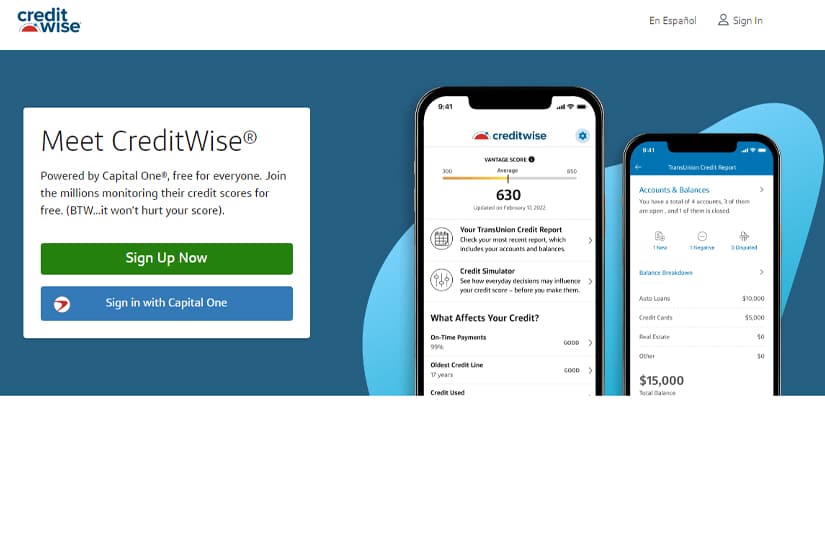 Creditwise Sign Up Page