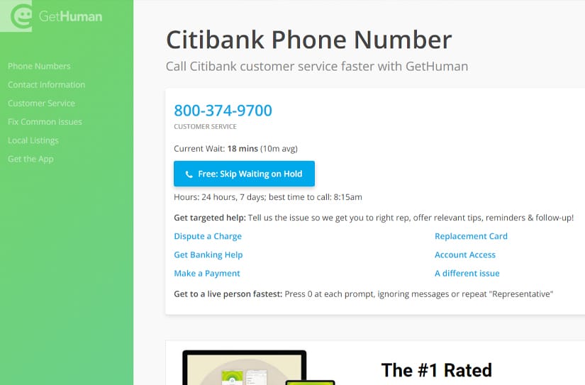 Citibank Phone Number