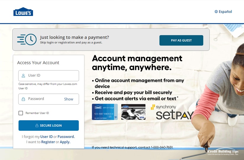 Lowes Credit Card Payment Login Page And Customer Service Info Lowes Credit Card Payment Login Page And Customer Service Info