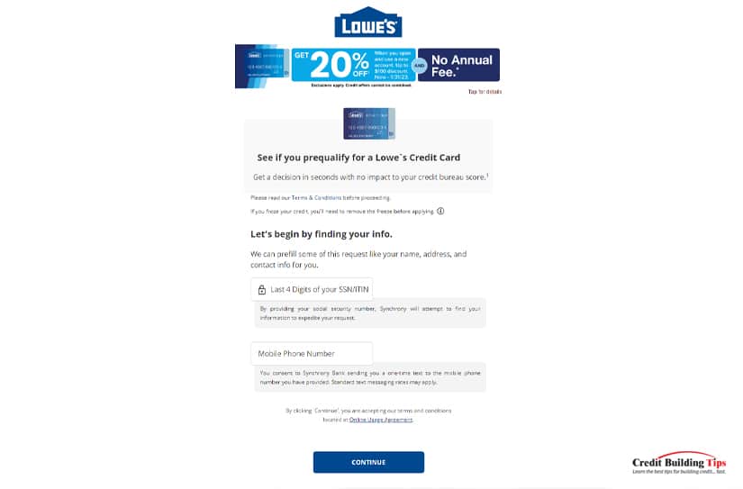 Lowes Credit Card Prequalify Check
