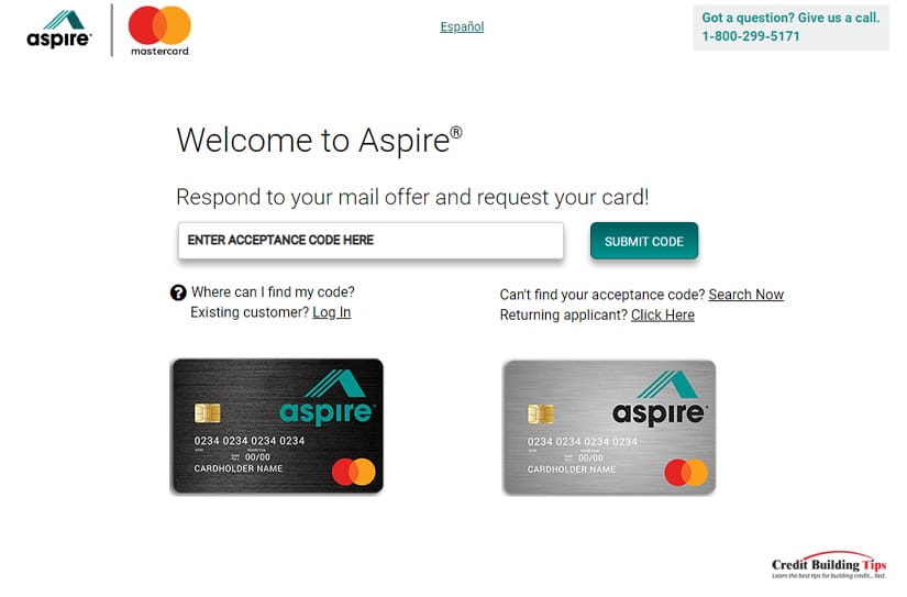 Aspire Mail Offer Acceptance Code