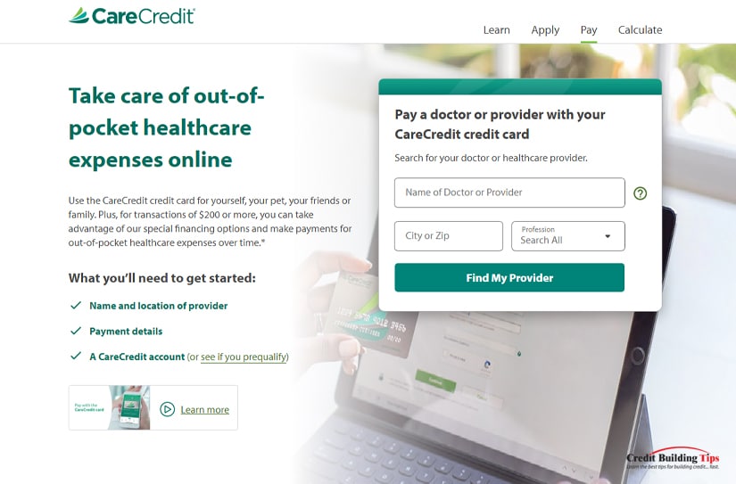 CareCredit Card Doctor or Provider Payment