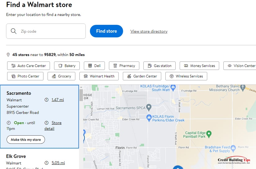 Walmart Store Search