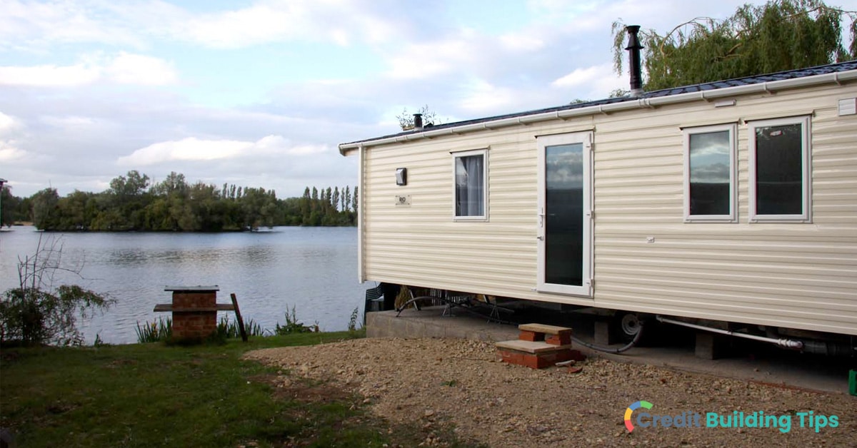 mobile home bought with loan by lake