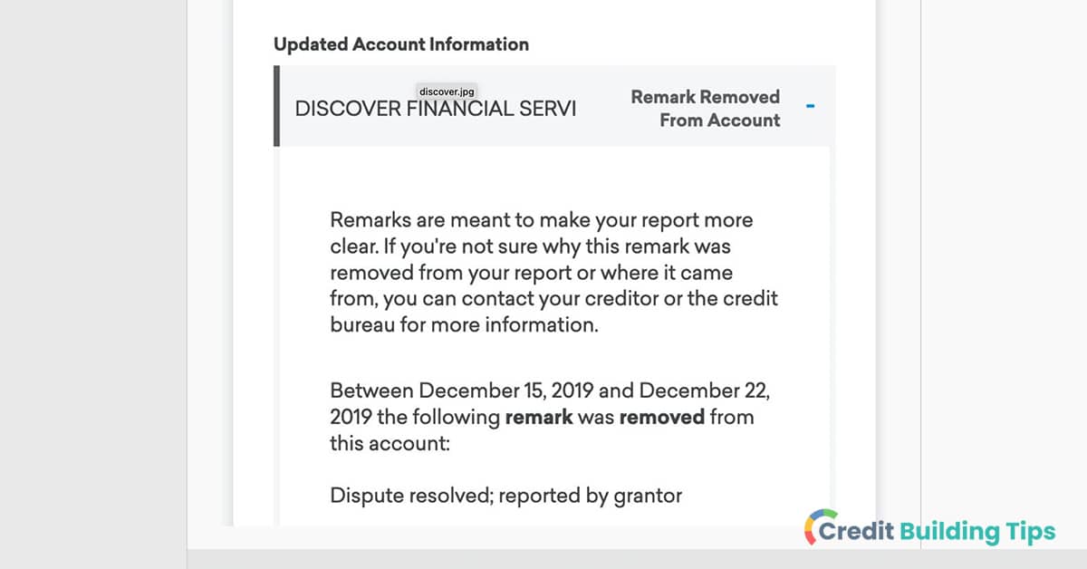 example of dispute comment on credit report